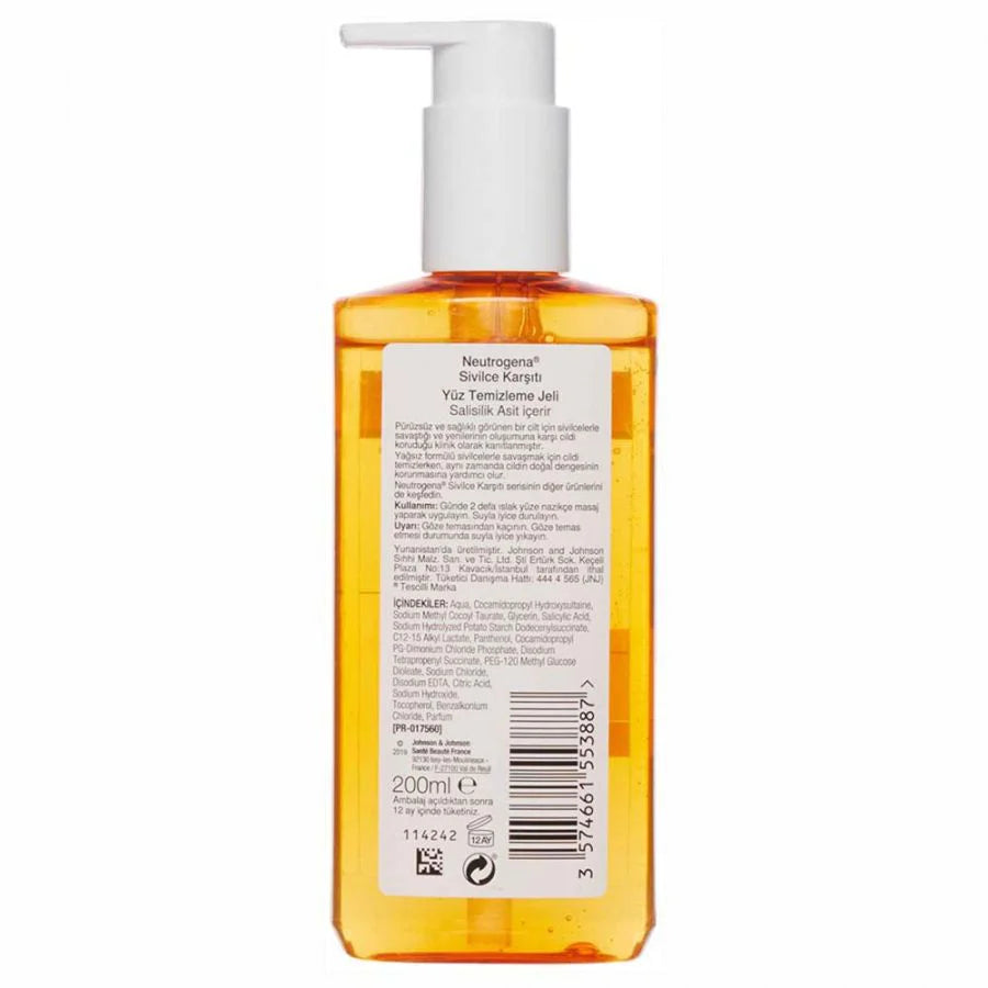شستشوی صورت Neutrogena Clear & Defend 200ml | با اسید سالیسیلیک برای پوست مستعد لک بدون چربی