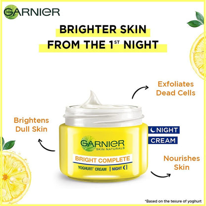 Garnier Bright Complete VITAMIN C YOGHURT Night Cream, 40g